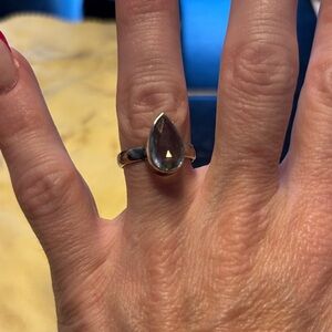 Elegant Silver Teardrop Ring